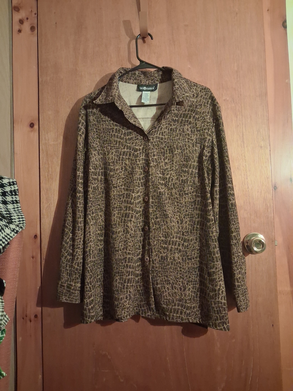 Sag Harbor Brown And Tan  Button-Down LIGHTWEIGHT JACKET